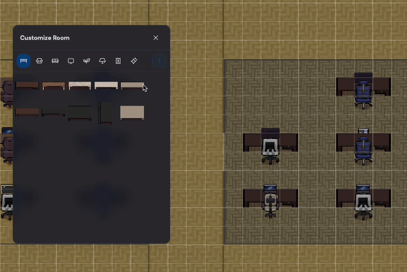 Adding items to a virtual room